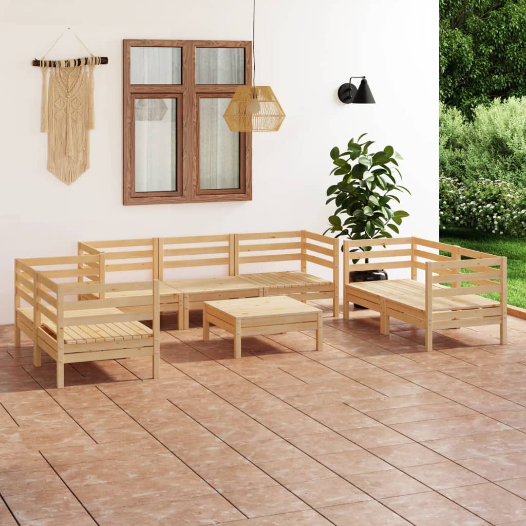 vidaXL 8-tlg. Garten-Lounge-Set Massivholz Kiefer