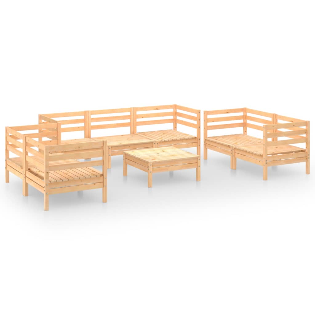 vidaXL 8-tlg. Garten-Lounge-Set Massivholz Kiefer