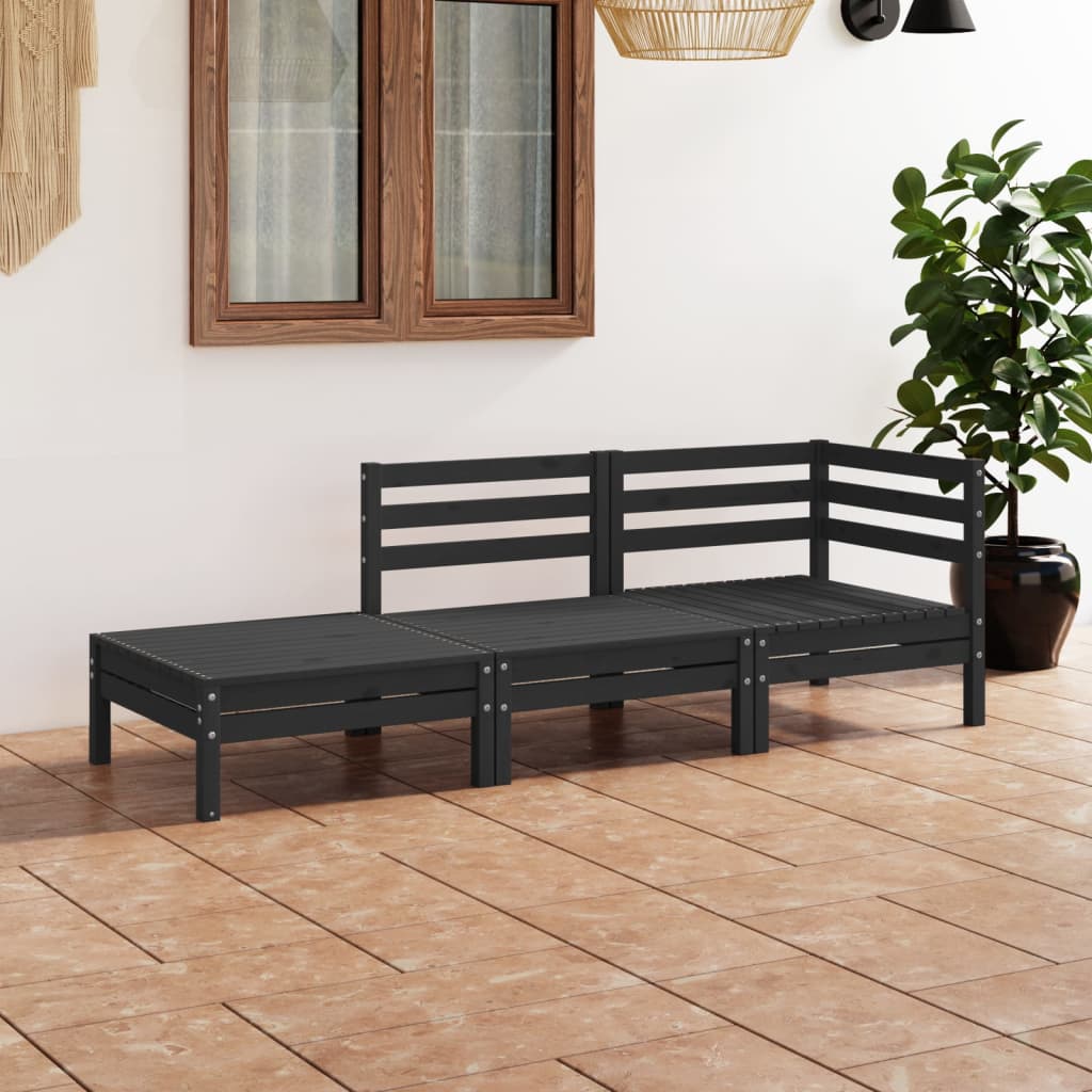 vidaXL 3-tlg. Garten-Lounge-Set Massivholz Kiefer