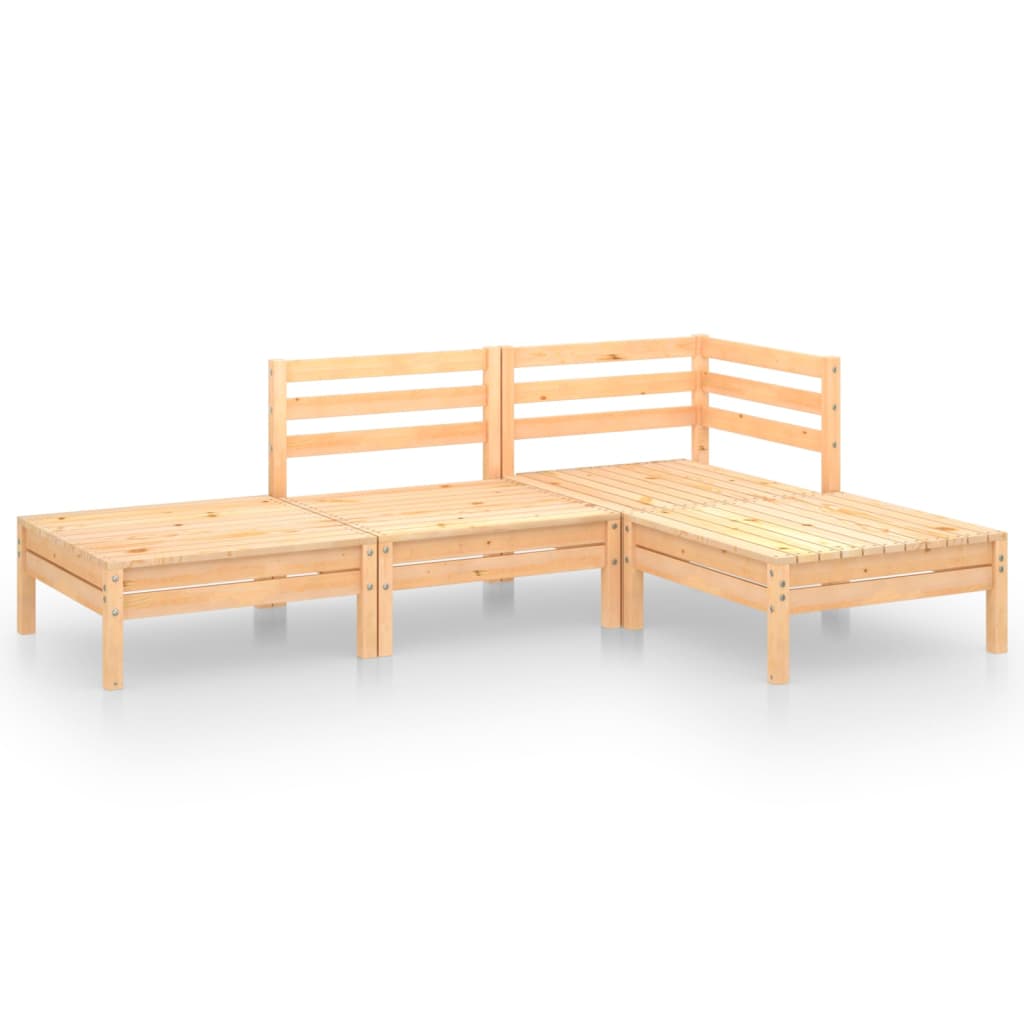 vidaXL 4-tlg. Garten-Lounge-Set Massivholz Kiefer