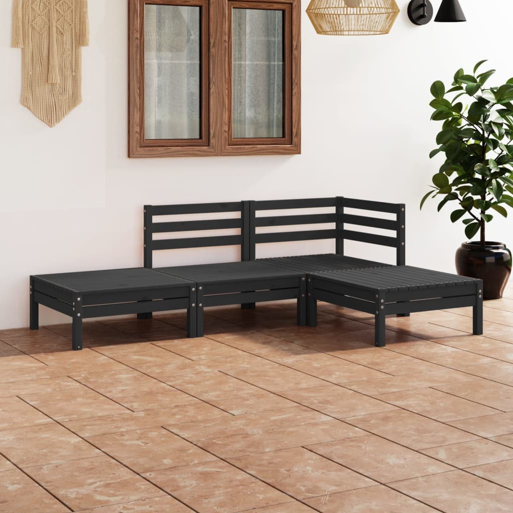 vidaXL 4-tlg. Garten-Lounge-Set Massivholz Kiefer