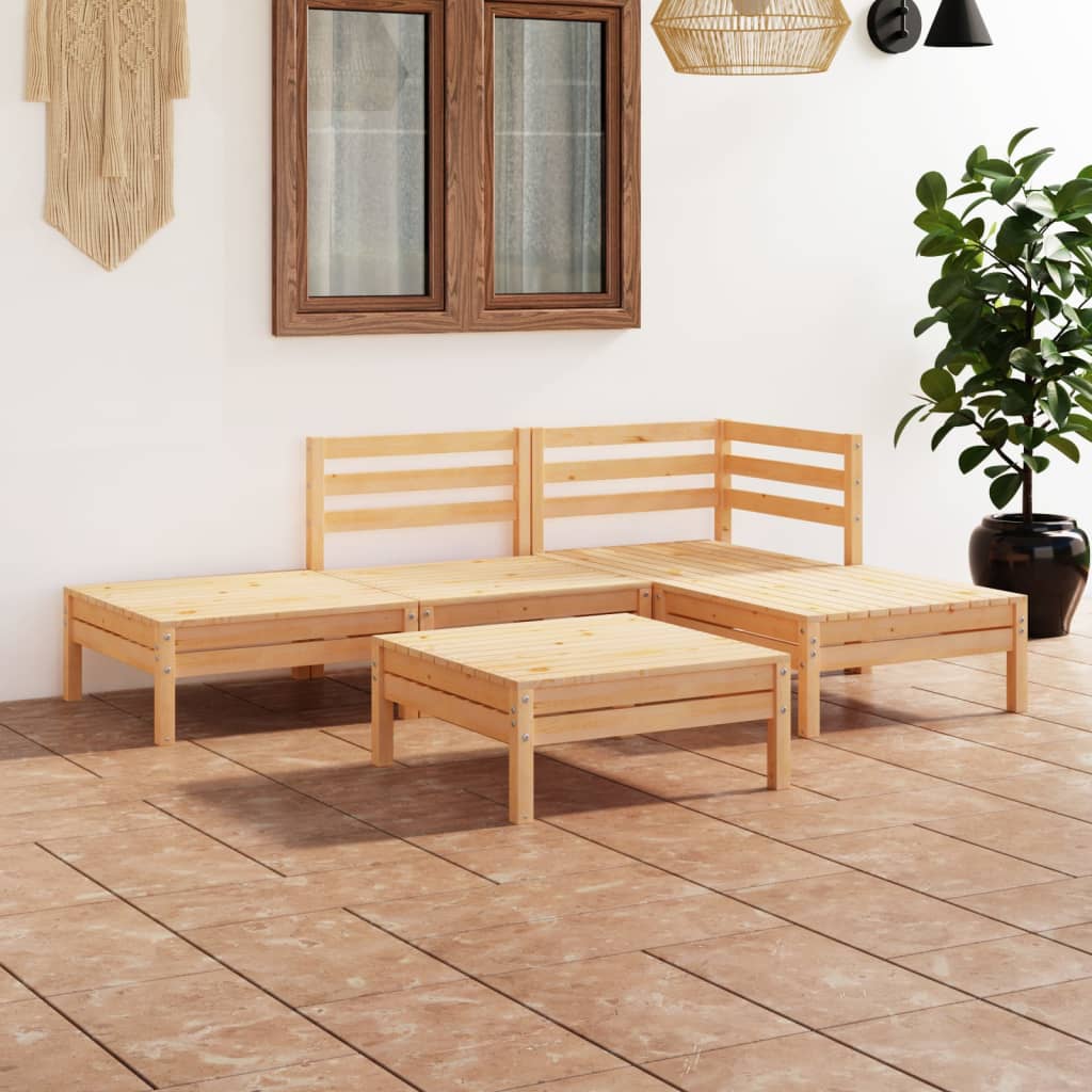 vidaXL 5-tlg. Garten-Lounge-Set Massivholz Kiefer