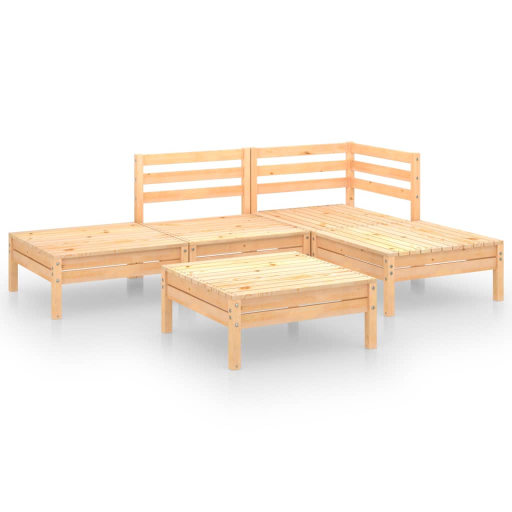 vidaXL 5-tlg. Garten-Lounge-Set Massivholz Kiefer