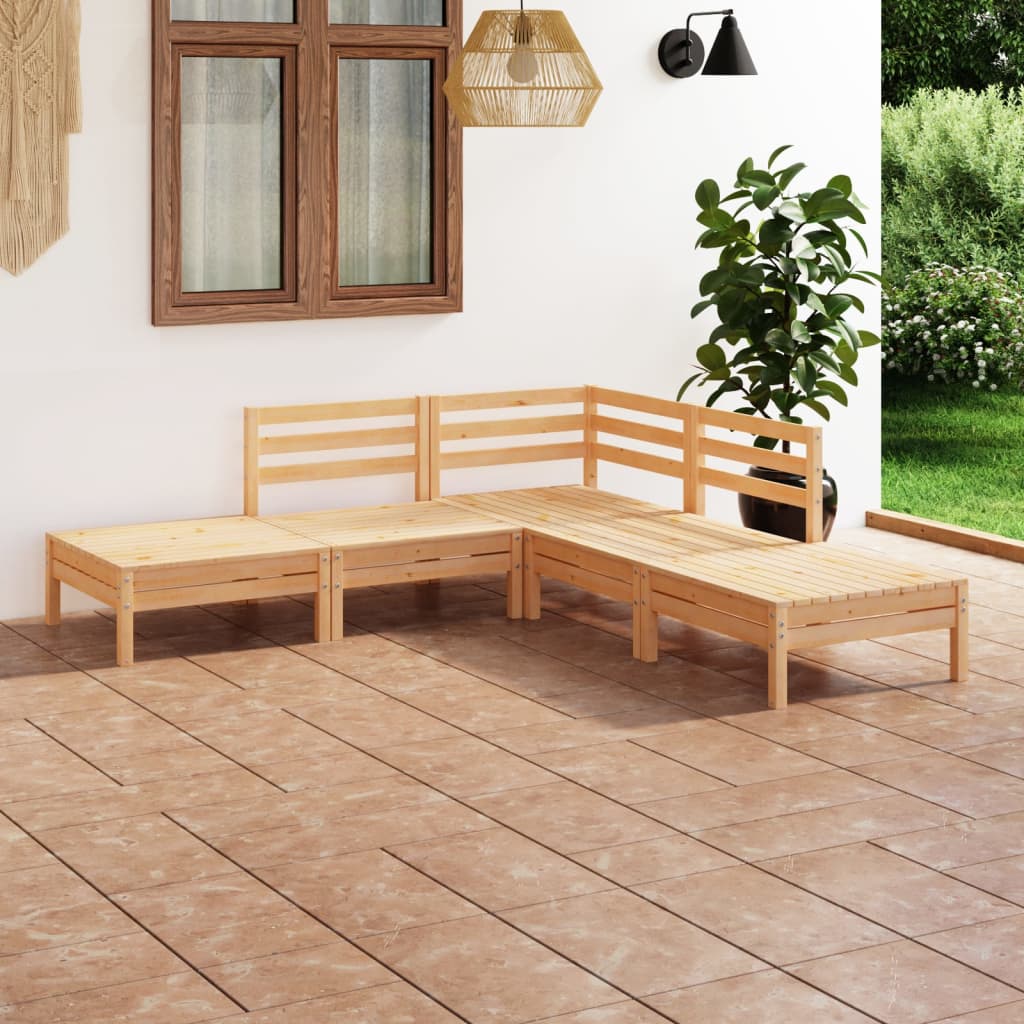 vidaXL 5-tlg. Garten-Lounge-Set Massivholz Kiefer