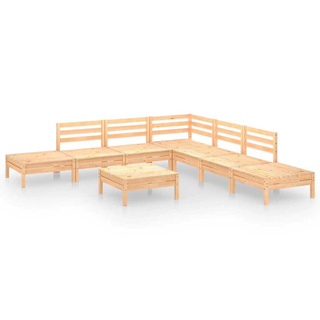 vidaXL 8-tlg. Garten-Lounge-Set Massivholz Kiefer