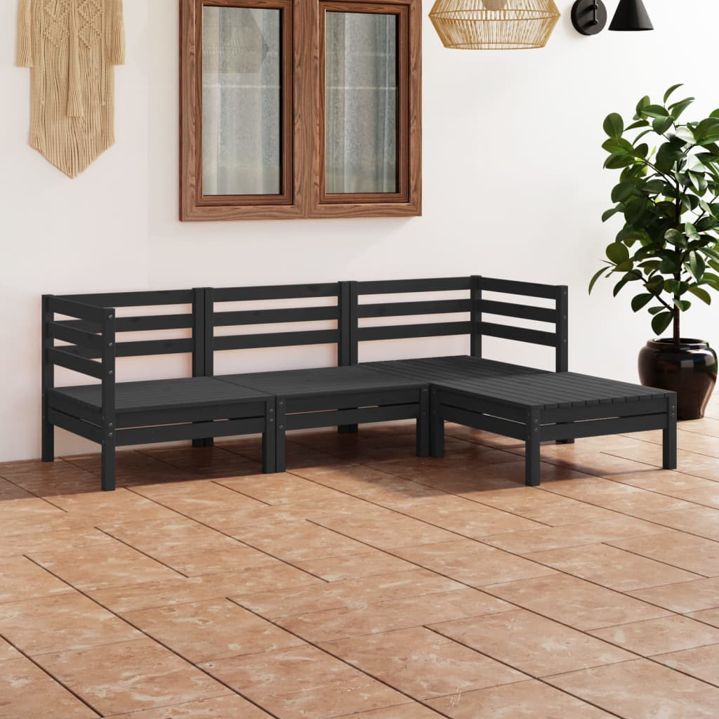 vidaXL 4-tlg. Garten-Lounge-Set Massivholz Kiefer
