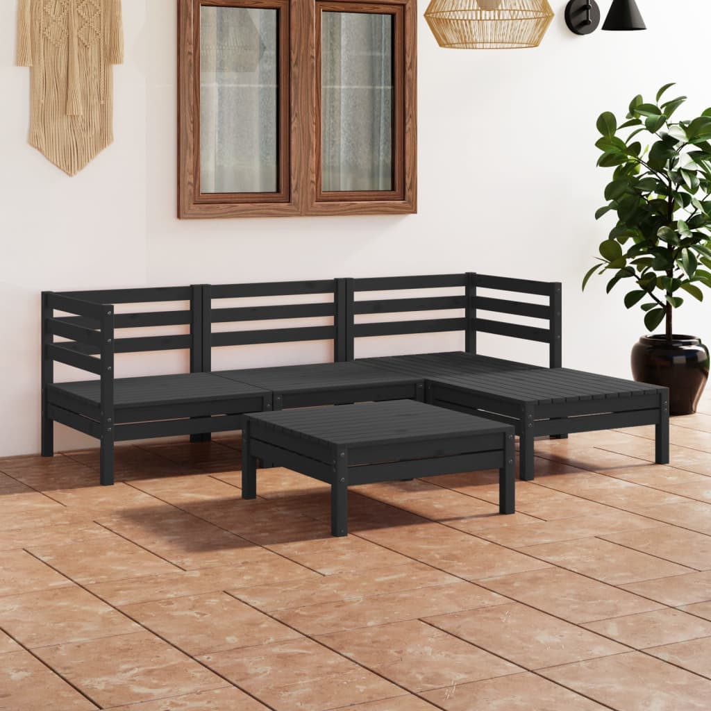 vidaXL 5-tlg. Garten-Lounge-Set Massivholz Kiefer Weiß