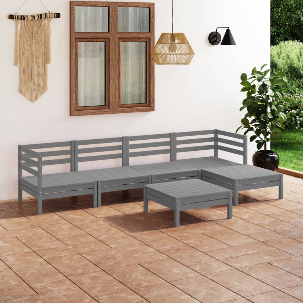 vidaXL 6-tlg. Garten-Lounge-Set Massivholz Kiefer