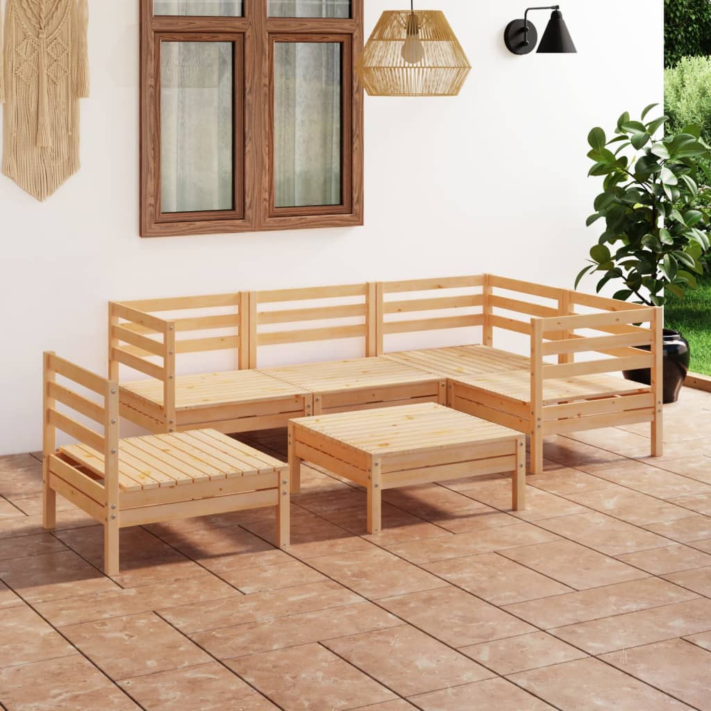 vidaXL 6-tlg. Garten-Lounge-Set Kiefer Massivholz