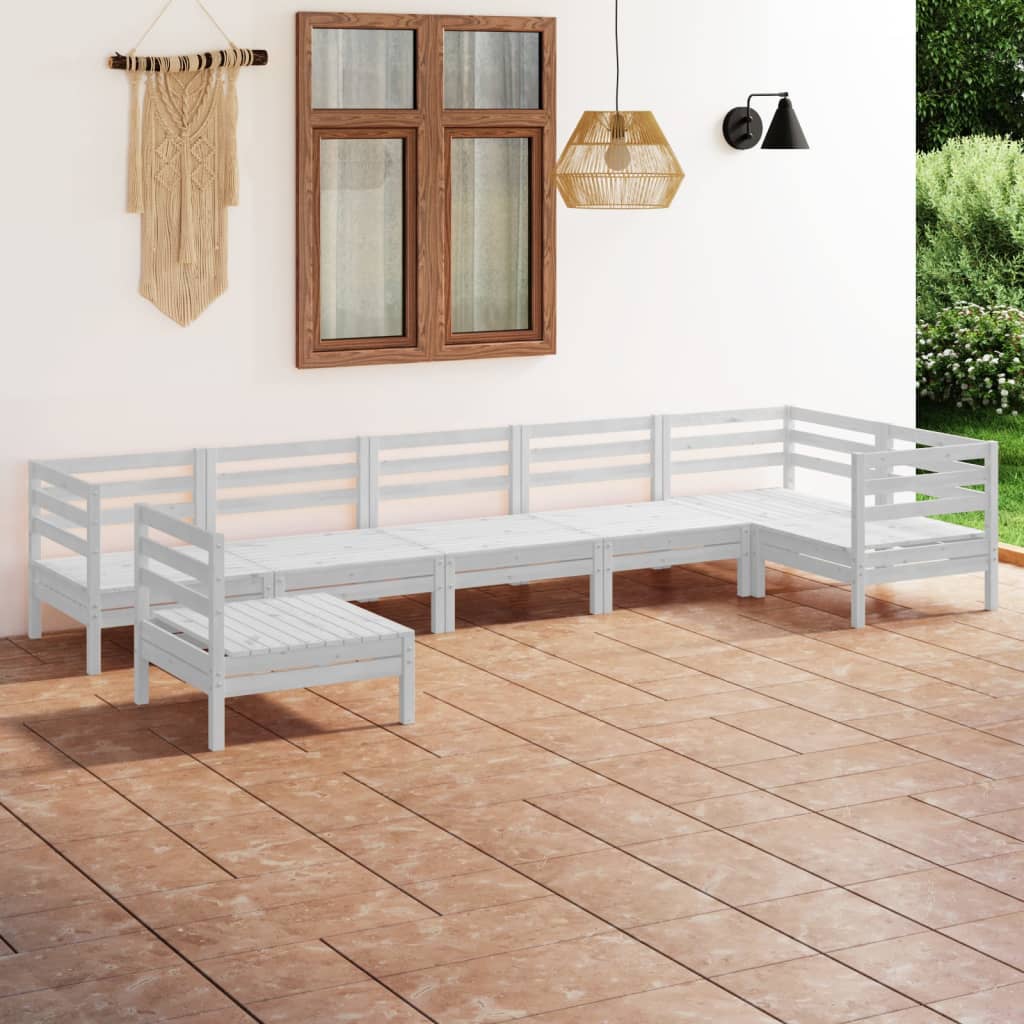 vidaXL 7-tlg. Garten-Lounge-Set Massivholz Kiefer