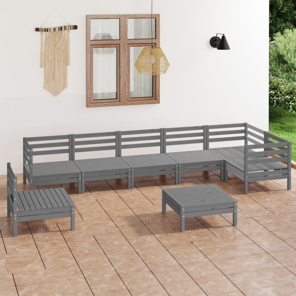 vidaXL 8-tlg. Garten-Lounge-Set Massivholz Kiefer