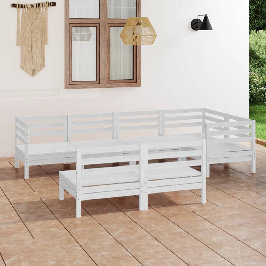 vidaXL 7-tlg. Garten-Lounge-Set Massivholz Kiefer