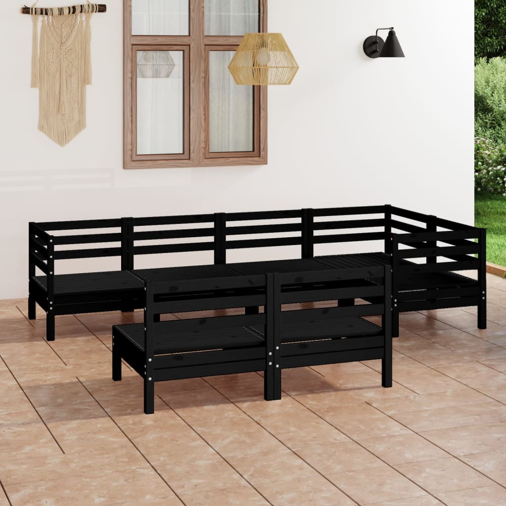 vidaXL 7-tlg. Garten-Lounge-Set Massivholz Kiefer