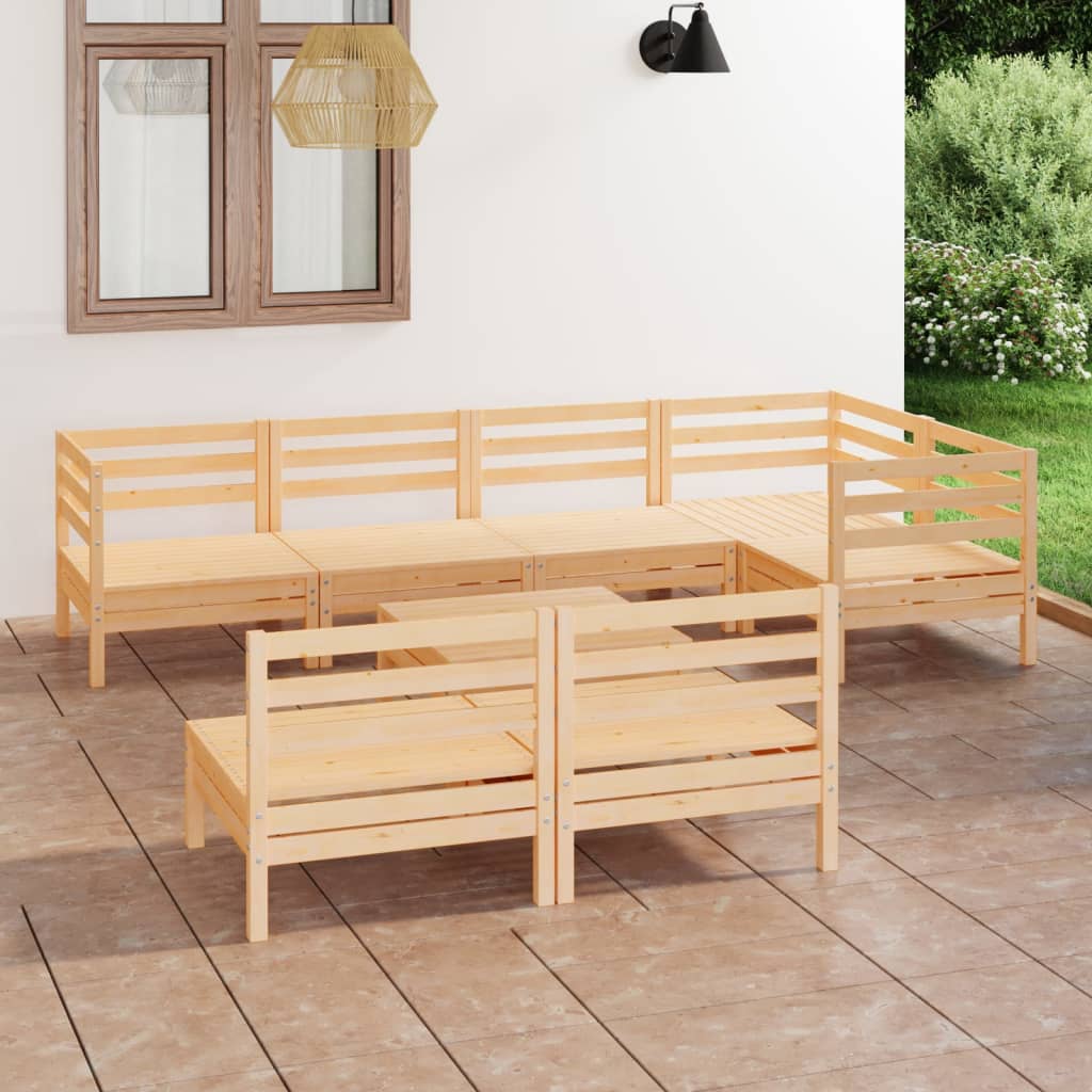 vidaXL 8-tlg. Garten-Lounge-Set Massivholz Kiefer