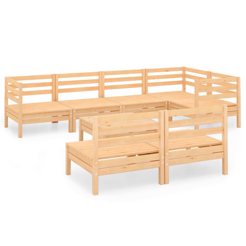 vidaXL 8-tlg. Garten-Lounge-Set Massivholz Kiefer