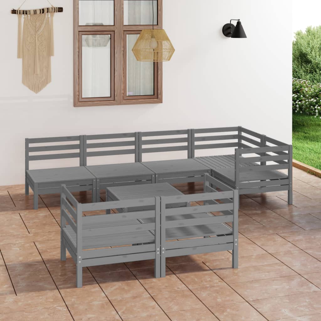 vidaXL 8-tlg. Garten-Lounge-Set Massivholz Kiefer