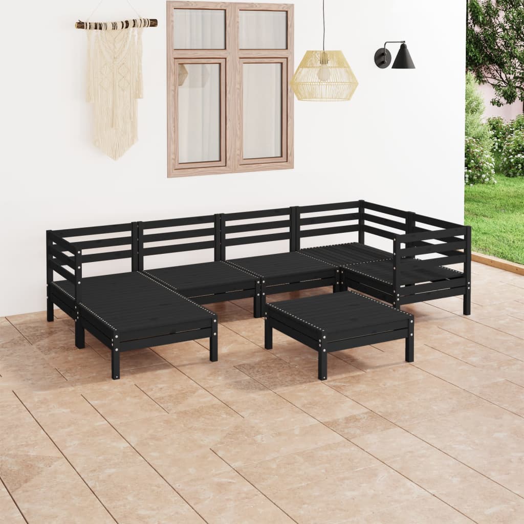vidaXL 7-tlg. Garten-Lounge-Set Massivholz Kiefer
