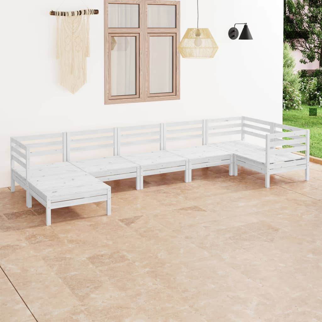 vidaXL 7-tlg. Garten-Lounge-Set Massivholz Kiefer