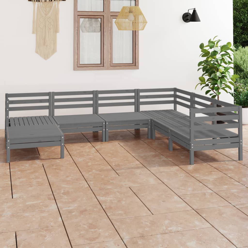 vidaXL 7-tlg. Garten-Lounge-Set Massivholz Kiefer Weiß