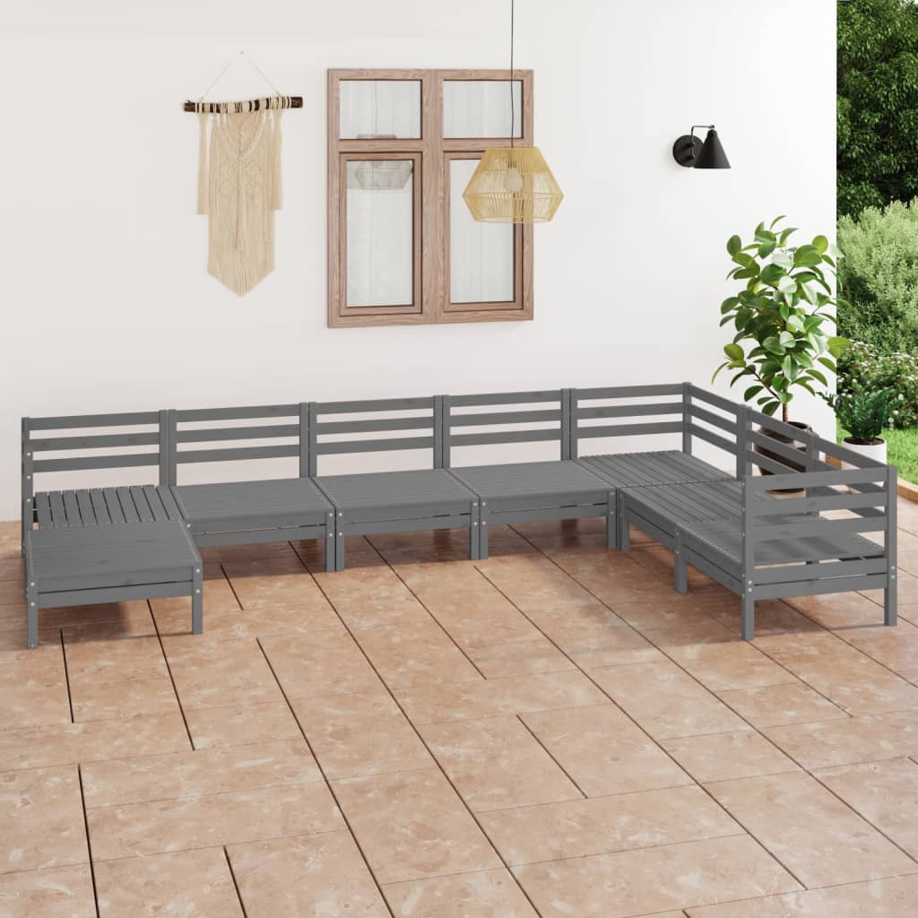 vidaXL 8-tlg. Garten-Lounge-Set Massivholz Kiefer