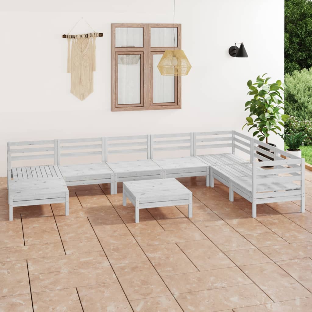 vidaXL 9-tlg. Garten-Lounge-Set Massivholz Kiefer