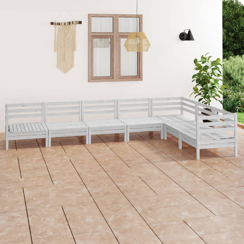 vidaXL 7-tlg. Garten-Lounge-Set Massivholz Kiefer