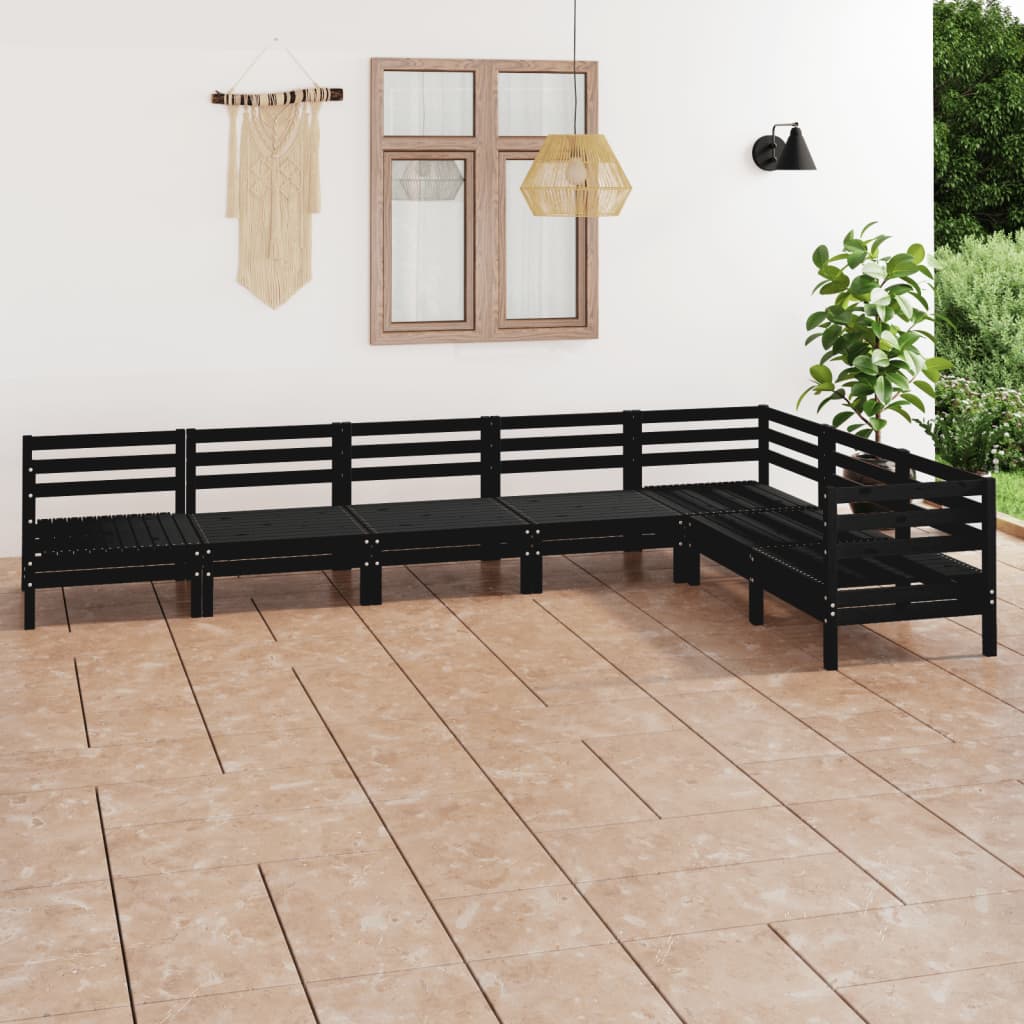vidaXL 7-tlg. Garten-Lounge-Set Massivholz Kiefer