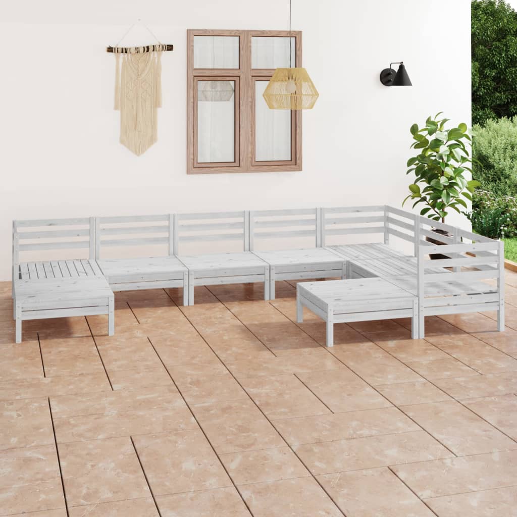 vidaXL 9-tlg. Garten-Lounge-Set Massivholz Kiefer