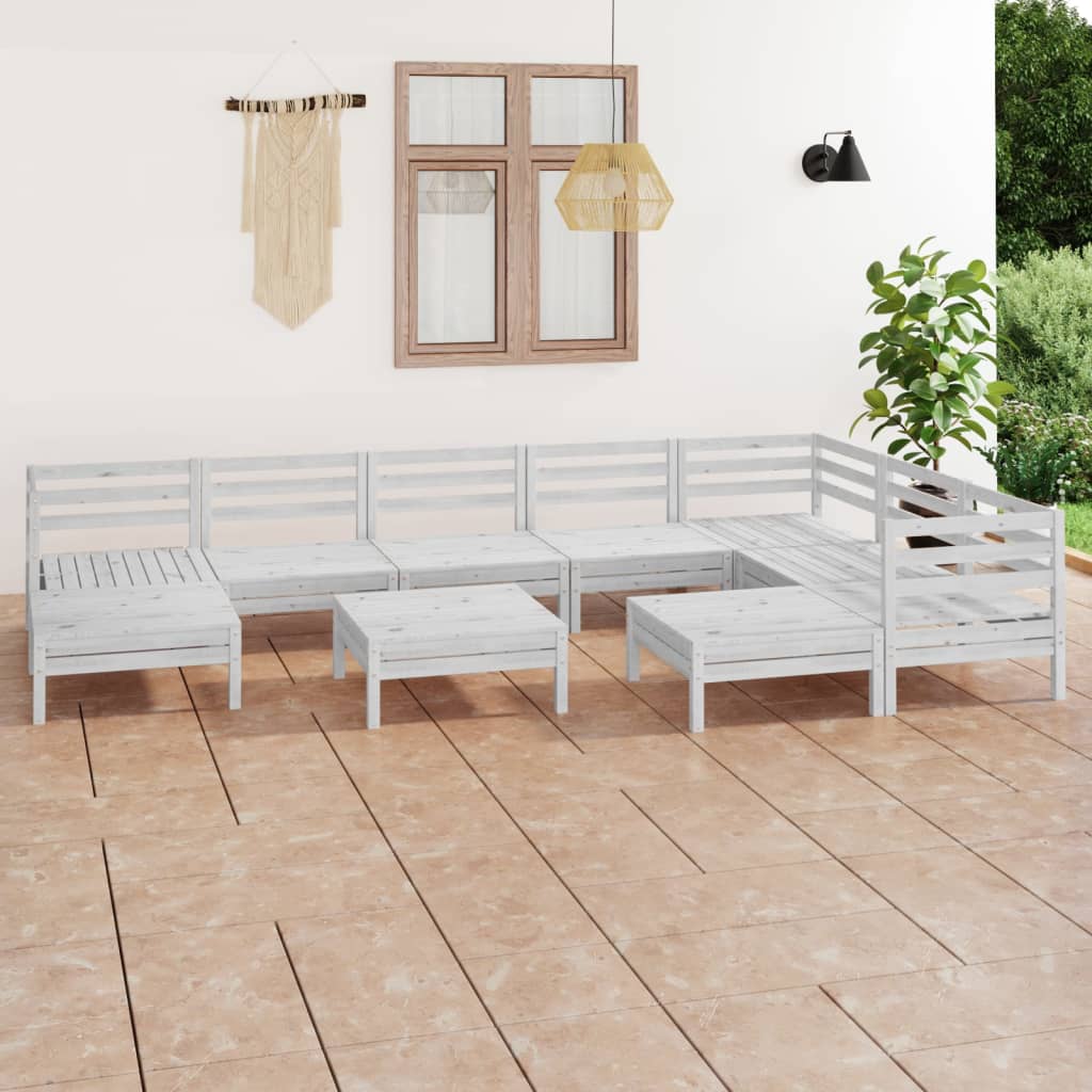 vidaXL 10-tlg. Garten-Lounge-Set Massivholz Kiefer