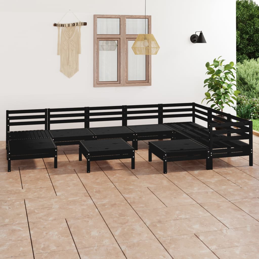 vidaXL 10-tlg. Garten-Lounge-Set Massivholz Kiefer