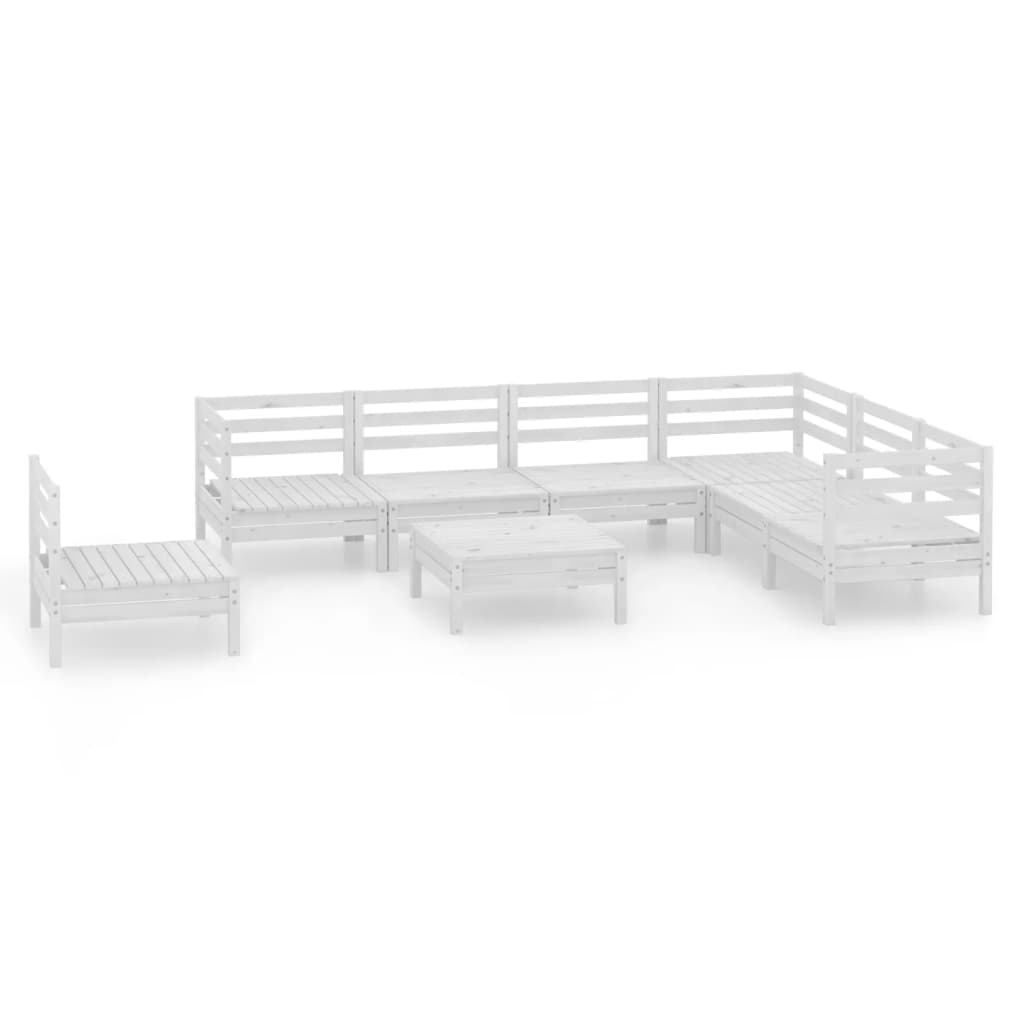 vidaXL 8-tlg. Garten-Lounge-Set Massivholz Kiefer Weiß