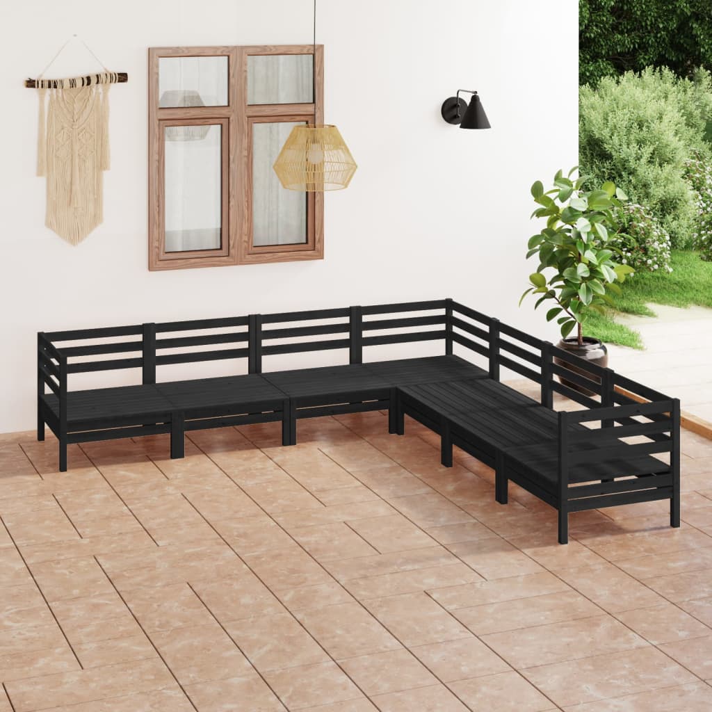 vidaXL 7-tlg. Garten-Lounge-Set Massivholz Kiefer