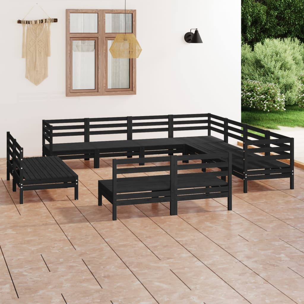 vidaXL 11-tlg. Garten-Lounge-Set Massivholz Kiefer