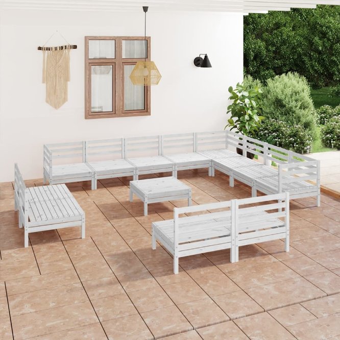 vidaXL 13-tlg. Garten-Lounge-Set Massivholz Kiefer