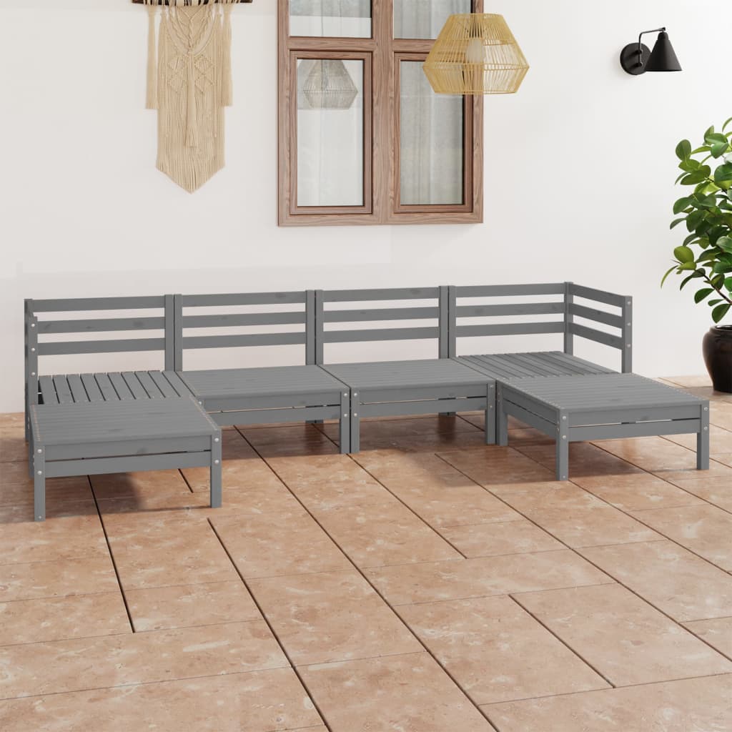 vidaXL 6-tlg. Garten-Lounge-Set Massivholz Kiefer