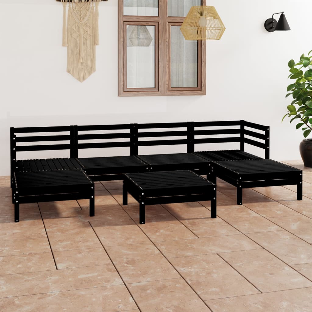 vidaXL 7-tlg. Garten-Lounge-Set Massivholz Kiefer