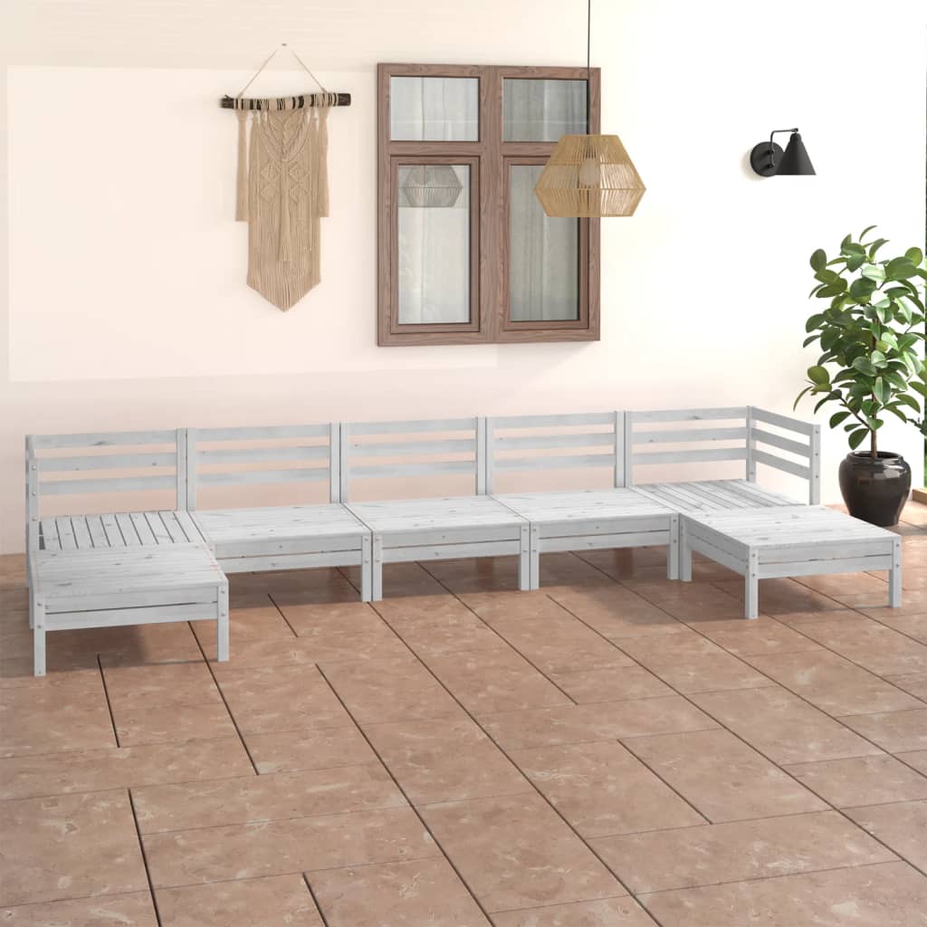 vidaXL 7-tlg. Garten-Lounge-Set Massivholz Kiefer