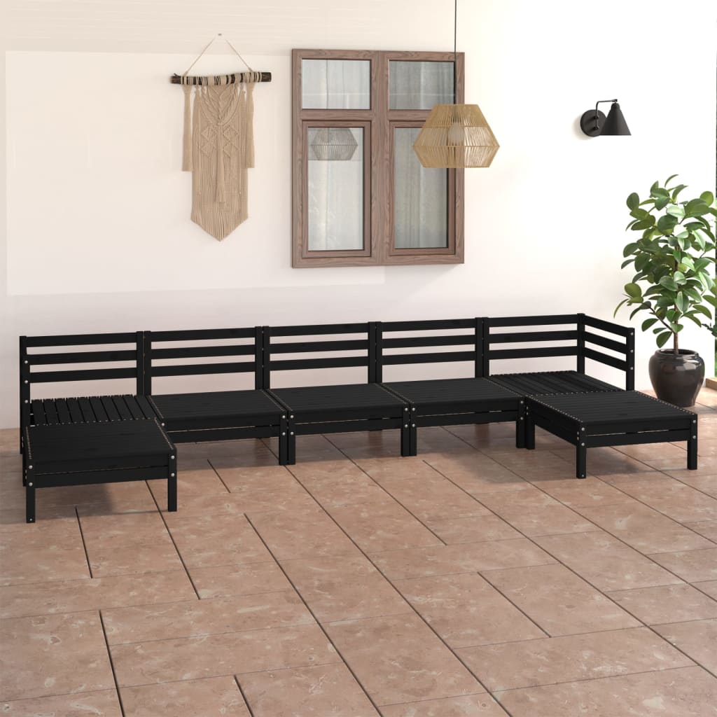 vidaXL 7-tlg. Garten-Lounge-Set Massivholz Kiefer