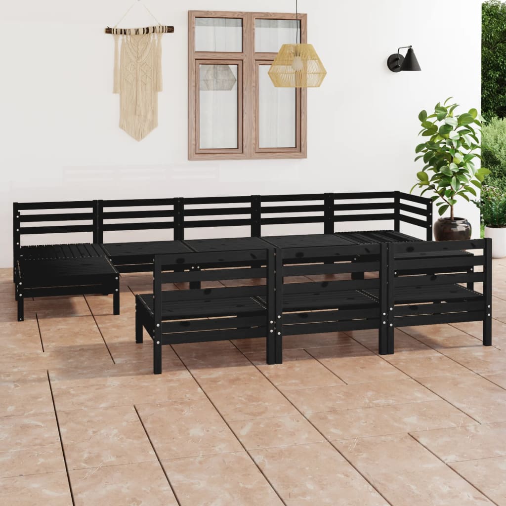 vidaXL 10-tlg. Garten-Lounge-Set Massivholz Kiefer