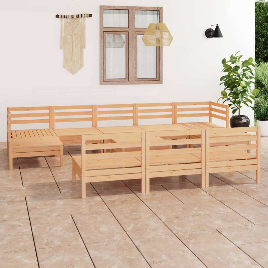 vidaXL 11-tlg. Garten-Lounge-Set Massivholz Kiefer