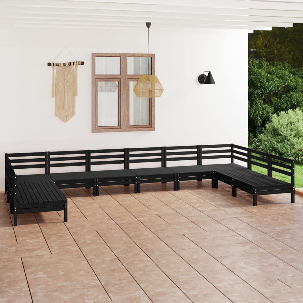 vidaXL 10-tlg. Garten-Lounge-Set Massivholz Kiefer