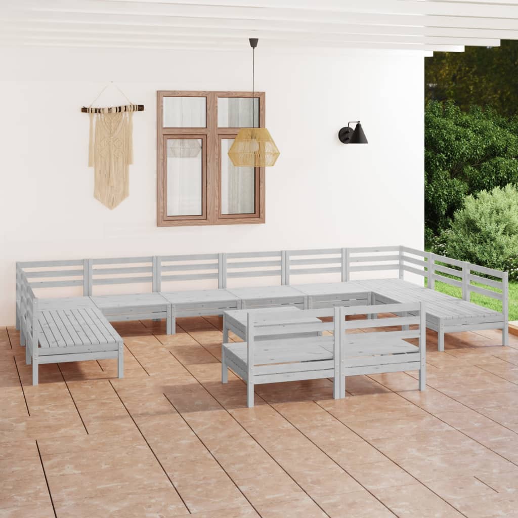 vidaXL 13-tlg. Garten-Lounge-Set Massivholz Kiefer