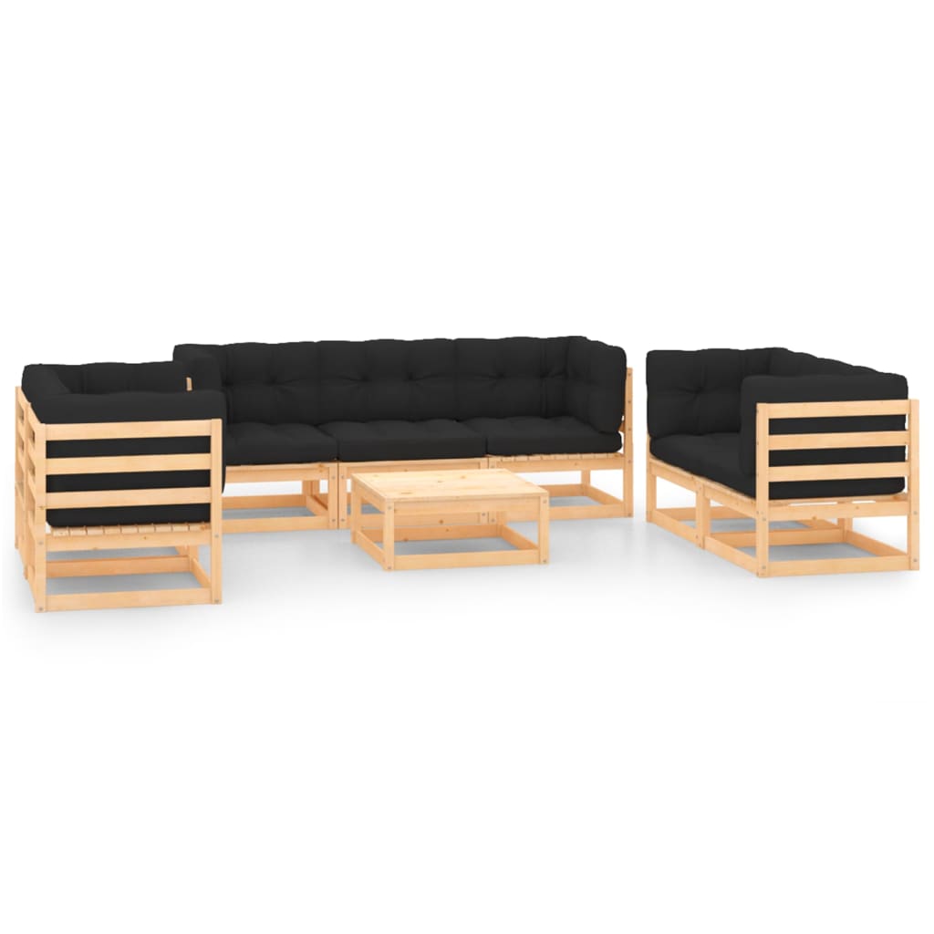 vidaXL 8-tlg. Garten-Lounge-Set Massivholz Kiefer