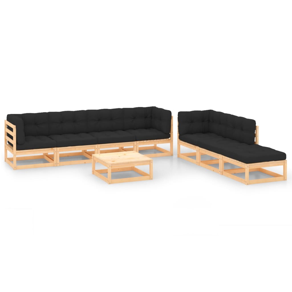 vidaXL 8-tlg. Garten-Lounge-Set Massivholz Kiefer