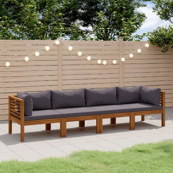 vidaXL 6-tlg. Garten-Lounge-Set mit Auflage Massivholz Akazie
