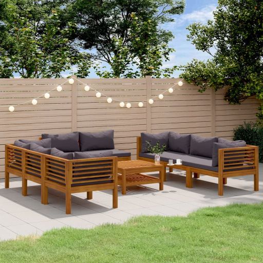 vidaXL 6-tlg. Garten-Lounge-Set mit Auflage Massivholz Akazie