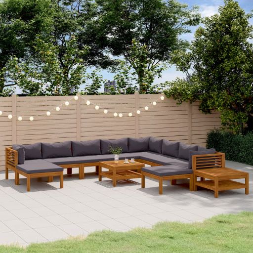 vidaXL 6-tlg. Garten-Lounge-Set mit Auflage Massivholz Akazie