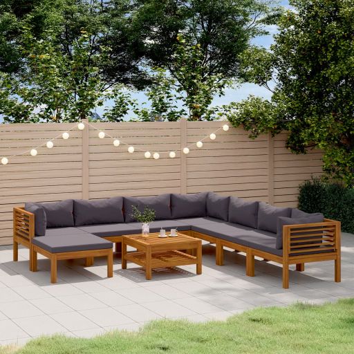 vidaXL 6-tlg. Garten-Lounge-Set mit Auflage Massivholz Akazie