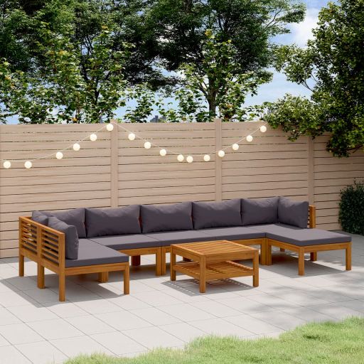 vidaXL 6-tlg. Garten-Lounge-Set mit Auflage Massivholz Akazie