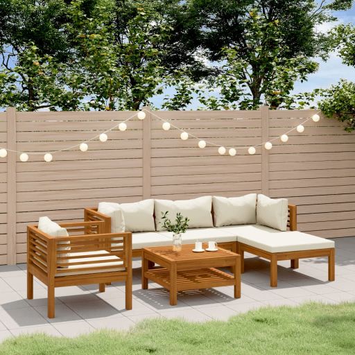 vidaXL 6-tlg. Garten-Lounge-Set mit Auflage Massivholz Akazie